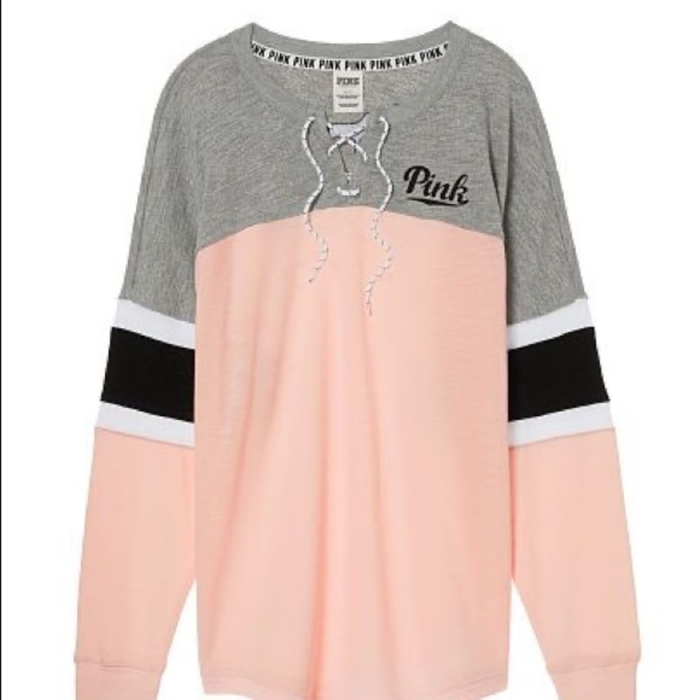Victoria Secret Pink Lace Up Shirt